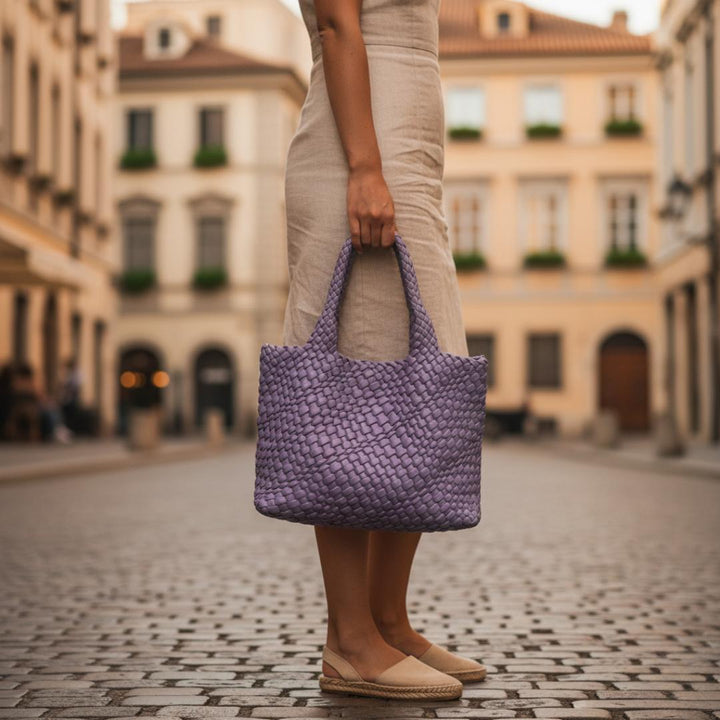 Avery | Women's Woven Leather Tote Bag