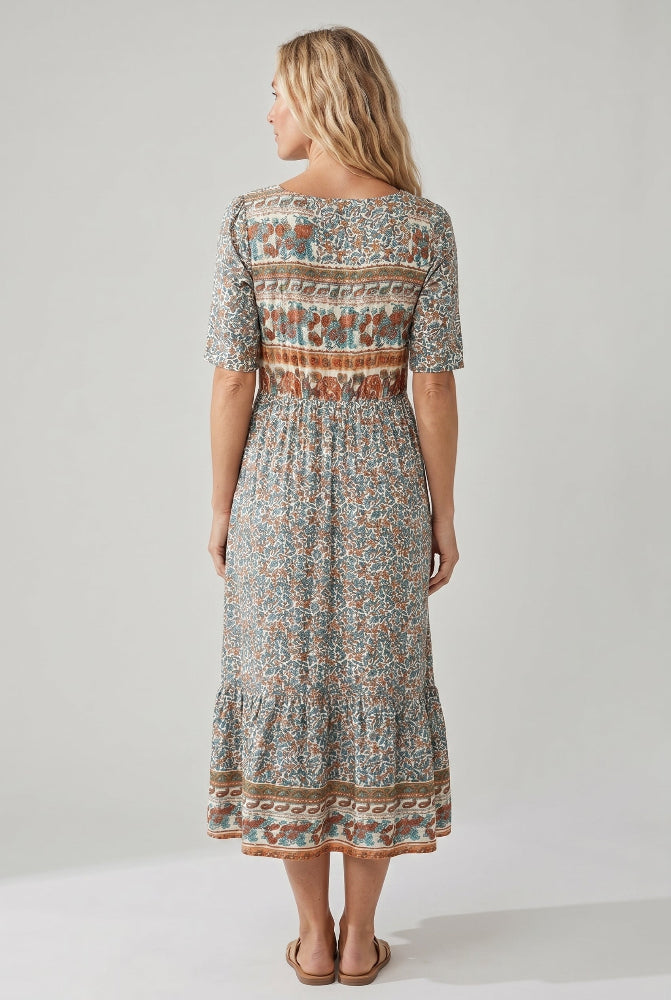 Joanna | Boho Print Midi